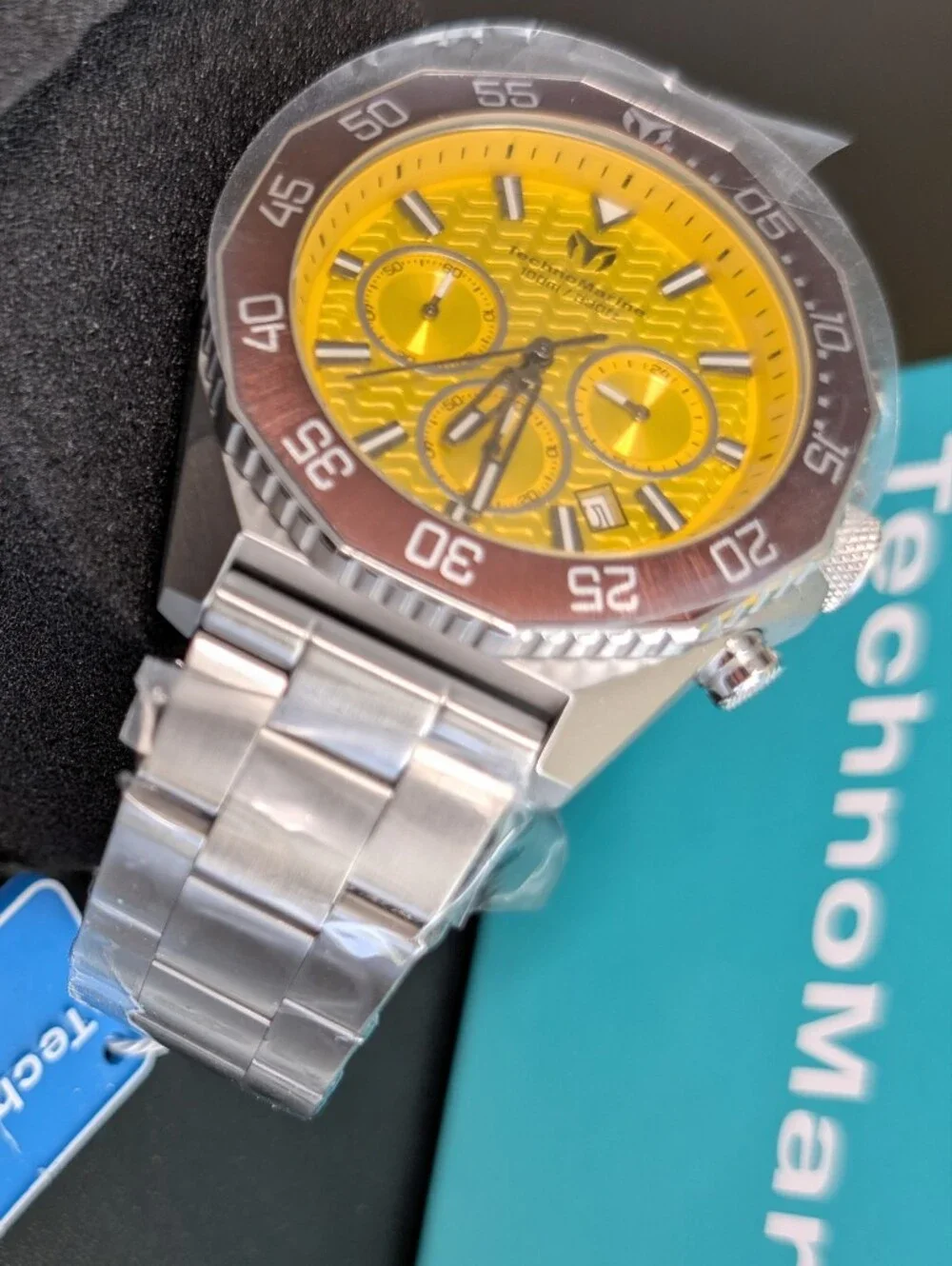 New Maroon/Gold Steel 44mm Watch TechnoMarine Mara Vivo TM-225088